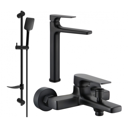 Mexen Lynx DF62 fürdőkád készlet, fekete - 745913DF62-70