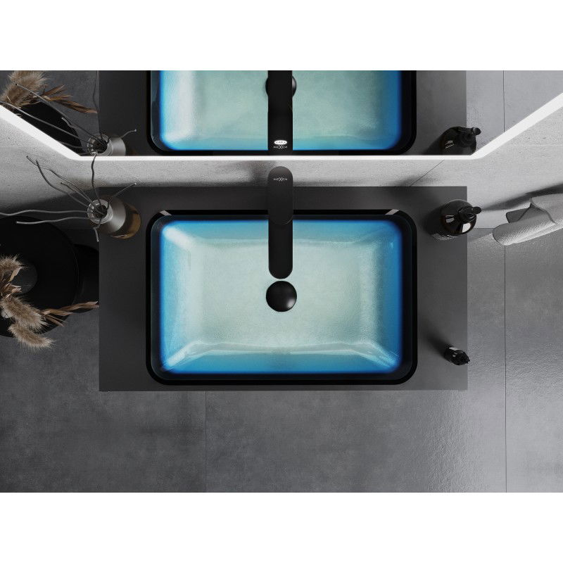 Mexen Megan üvegtálca mosdó 56 x 36 cm, kék - 24135647