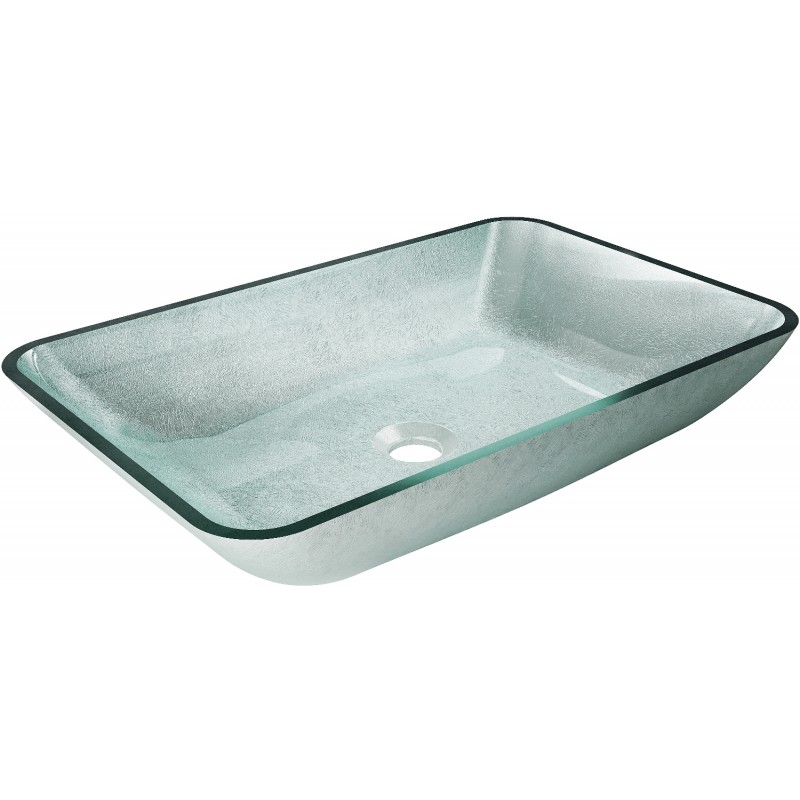Mexen Megan 56 x 36 cm-es üvegből készült asztali mosdókagyló, ezüst - 24135611
