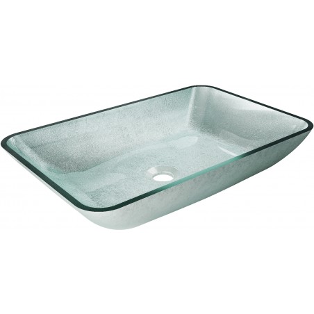 Mexen Megan 56 x 36 cm-es üvegből készült asztali mosdókagyló, ezüst - 24135611