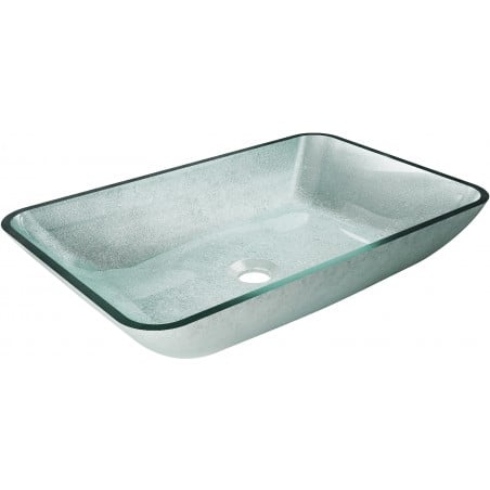 Mexen Megan üvegből készült, pultra helyezhető mosdó 56 x 36 cm, ezüst - 24135611