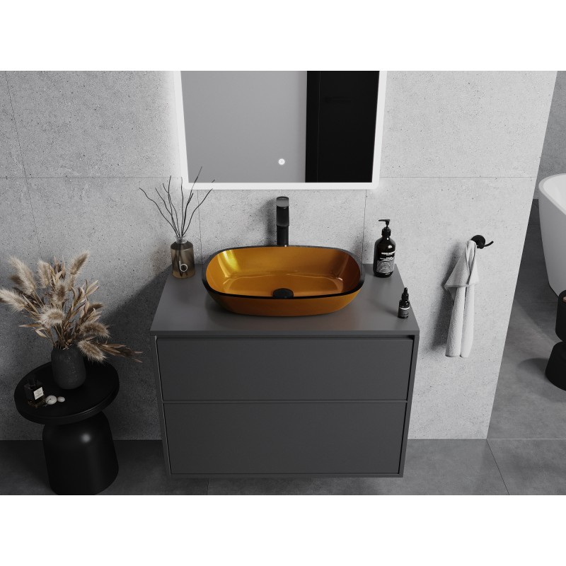 Mexen Araks 54 x 39 cm-es üvegből készült arany mosdókagyló - 24155450