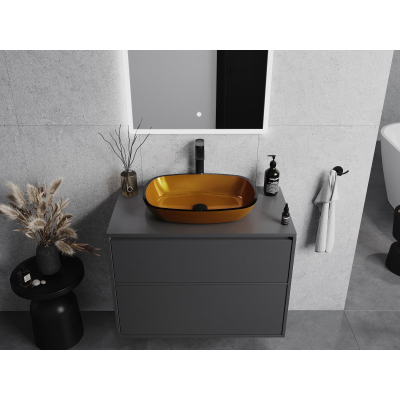Mexen Araks arany üveg pultra szerelhető mosdó 54 x 39 cm - 24155450