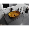 Mexen Araks chiuvetă de sticlă pe blat 54 x 39 cm, aurie - 24155450