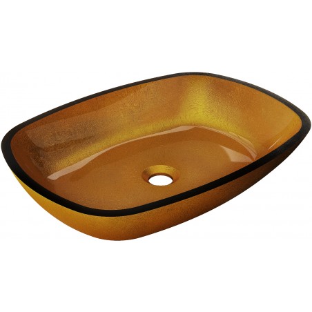 Mexen Araks 54 x 39 cm-es üvegből készült arany mosdókagyló - 24155450