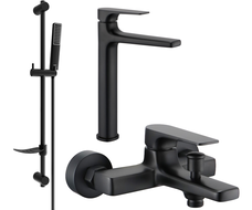 Mexen Lynx DF72 fürdőkád készlet, fekete - 745913DF72-70