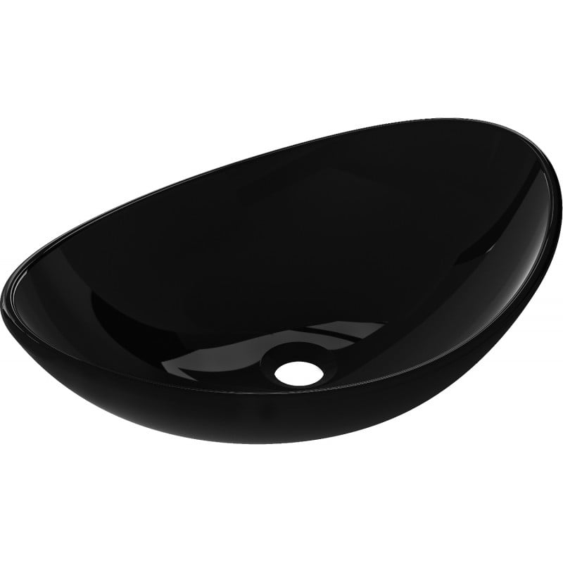 Mexen Sonia lavoar de sticlă pe blat 54 x 37 cm, negru - 24145470