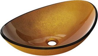 Mexen Sonia lavoar de sticlă pe blat 54 x 37 cm, auriu - 24145450