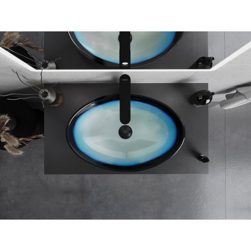 Mexen Sonia chiuvetă de sticlă pe blat 54 x 37 cm, albastră - 24145447