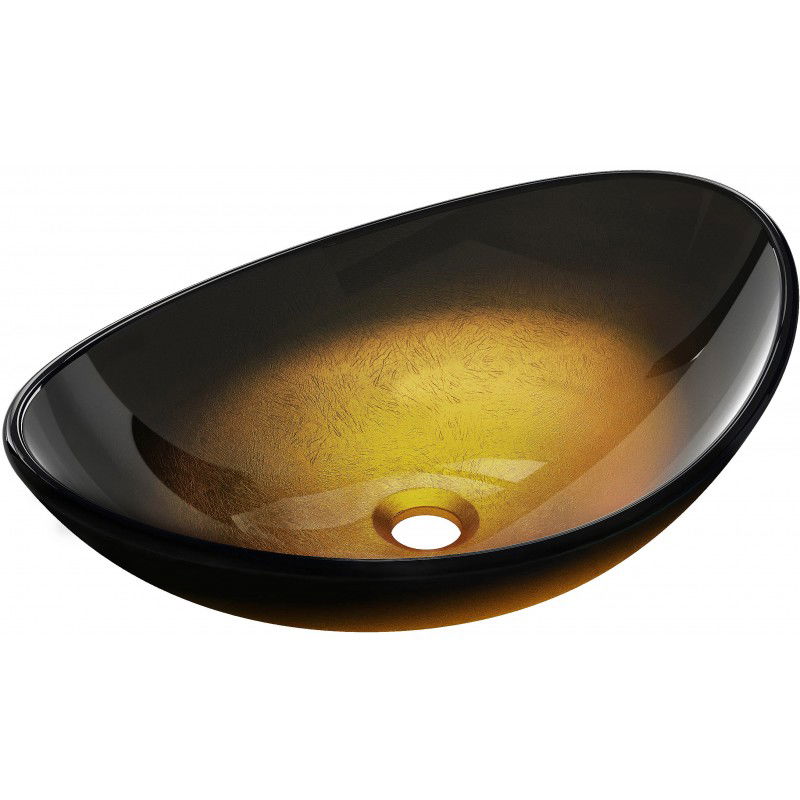 Mexen Sonia sticlă chiuvetă pe blat 54 x 37 cm, Auriu închis - 24145451