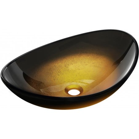 Mexen Sonia chiuvetă de sticlă montată pe blat 54 x 37 cm, aurie închisă - 24145451