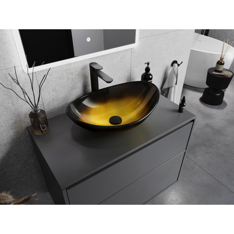 Mexen Sonia 54 x 37 cm-es sötét arany üveg mosdókagyló - 24145451