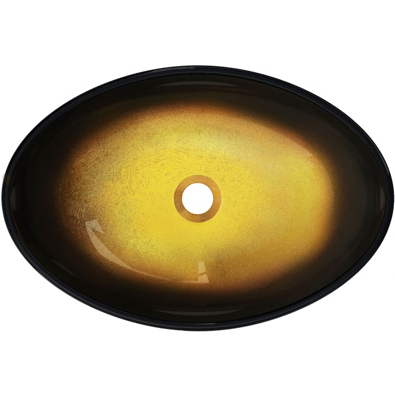 Mexen Sonia chiuvetă de sticlă pentru blat 54 x 37 cm, auriu închis - 24145451
