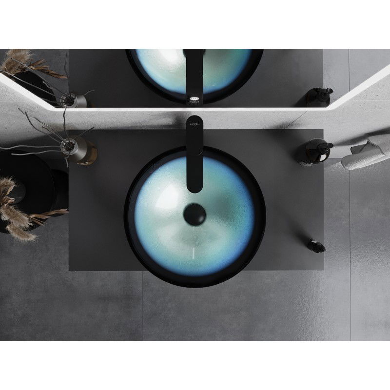 Mexen Mira chiuvetă din sticlă, pe blat, 42 x 42 cm, albastră - 24124247