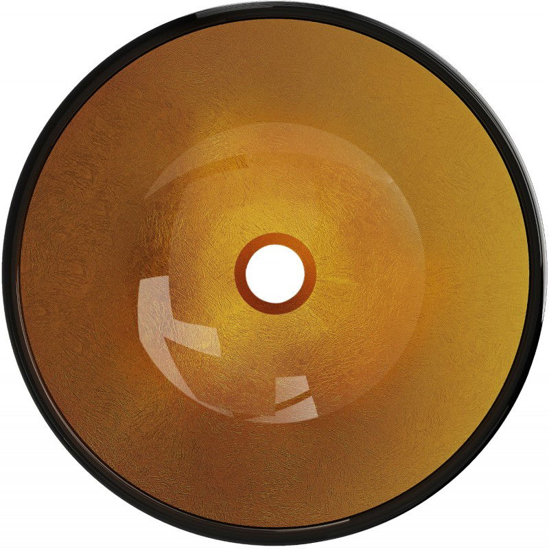 Mexen Mira üveg asztali mosdókagyló 42 x 42 cm, arany - 24124250