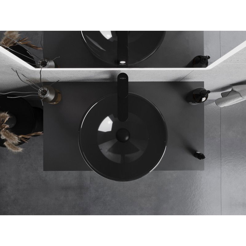 Mexen Mira üveg pult feletti mosdó 42 x 42 cm, fekete - 24124270