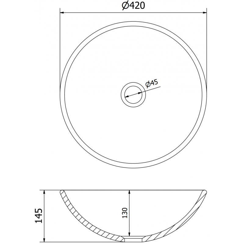 Mexen Mira üvegből készült pultra helyezhető mosdó 42 x 42 cm, sötét arany - 24124251