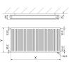 Mexen CVH20 Higiéniai fűtőtest 400 x 900 mm, alsó csatlakozás, 716 W, fekete - W620H-040-090-70