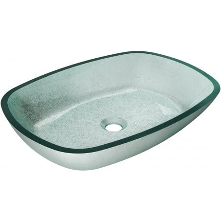 Mexen Araks lavoar de sticlă montat pe blat 54 x 39 cm, argintiu - 24155411