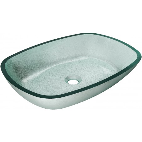Mexen Araks üvegből készült, pult feletti mosdó 54 x 39 cm, ezüst - 24155411