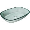 Mexen Araks chiuvetă din sticlă montată pe blat 54 x 39 cm, argintie - 24155411