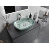 Mexen Araks lavoar de sticlă montat pe blat 54 x 39 cm, argintiu - 24155411