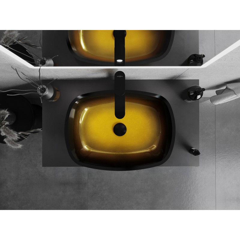 Mexen Araks üveg mosdókagyló pult feletti 54 x 39 cm, sötét arany - 24155451