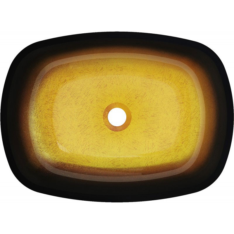 Mexen Araks chiuvetă de sticlă pe blat 54 x 39 cm, aurie închisă - 24155451