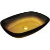 Mexen Araks chiuvetă de sticlă pe blat 54 x 39 cm, aurie închisă - 24155451