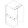 Mexen Kioto+ perete duș cu raft Walk-in 90 x 200 cm, transparent/frosted, alb - 800-090-121-20-35