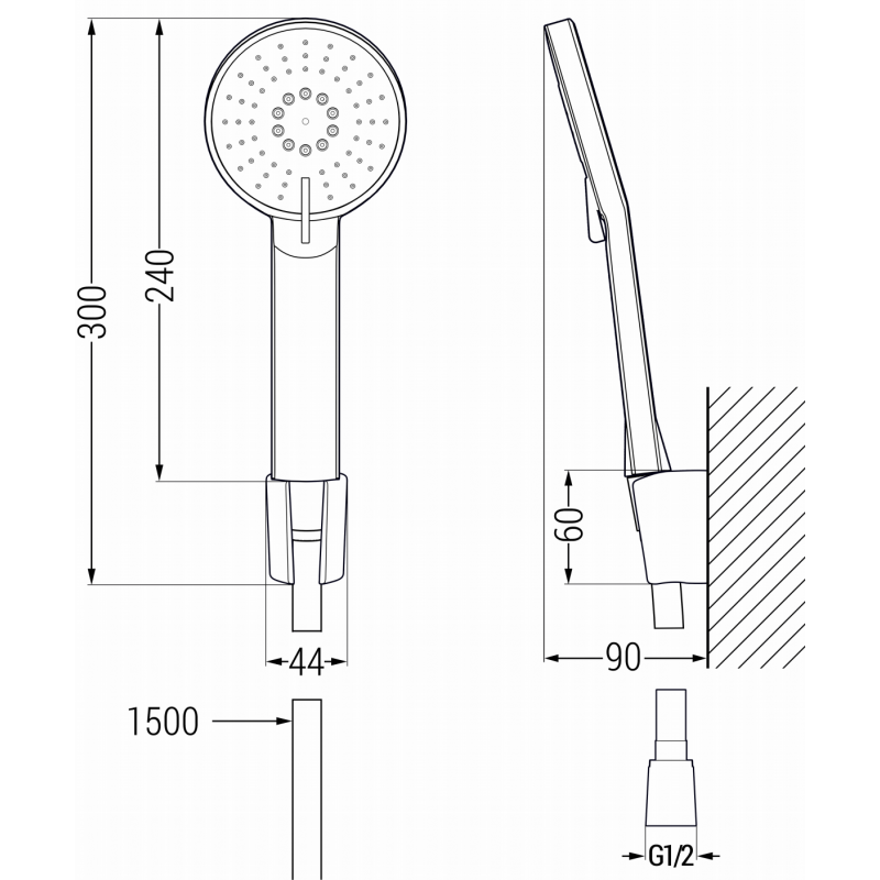 Mexen Lynx Set de cadă R40, crom - 745913R40-00