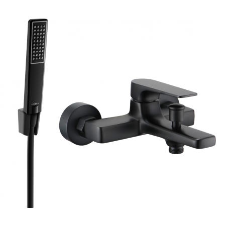 Mexen Lynx Baterie de baie R72 cu set de duș, neagră - 74593R72-70