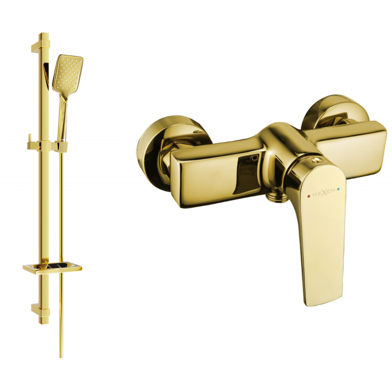 Mexen Lynx DQ62 baterie duș cu set de duș, auriu - 74594DQ62-50
