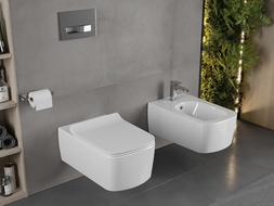 Mexen York Rimless WC csésze slim lassan záródó duroplast ülőkével, fényes fehér - 30114000