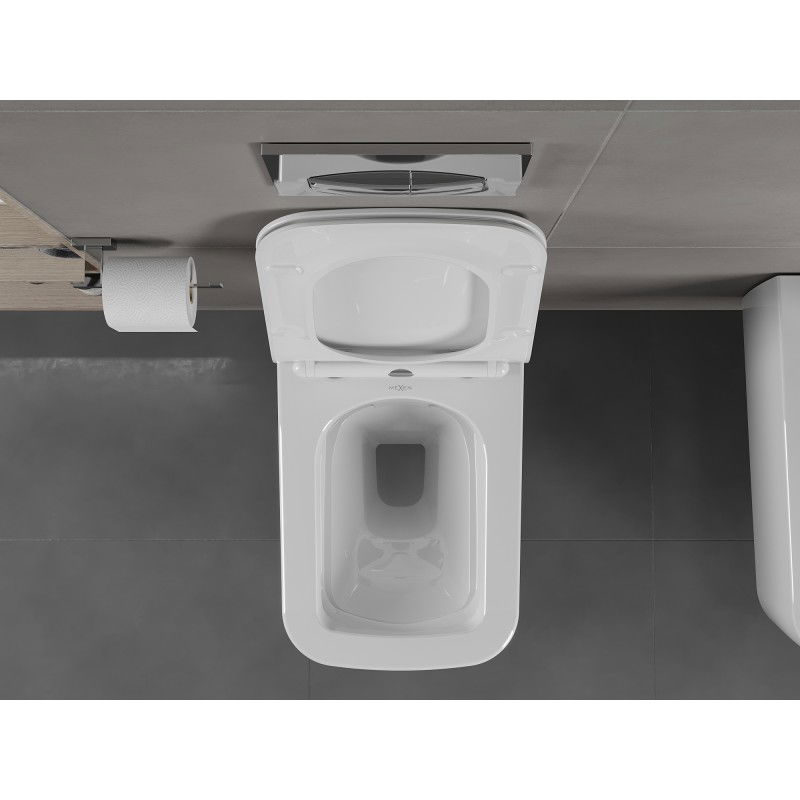 Mexen York Rimless WC csésze slim lassan záródó duroplast ülőkével, fényes fehér - 30114000