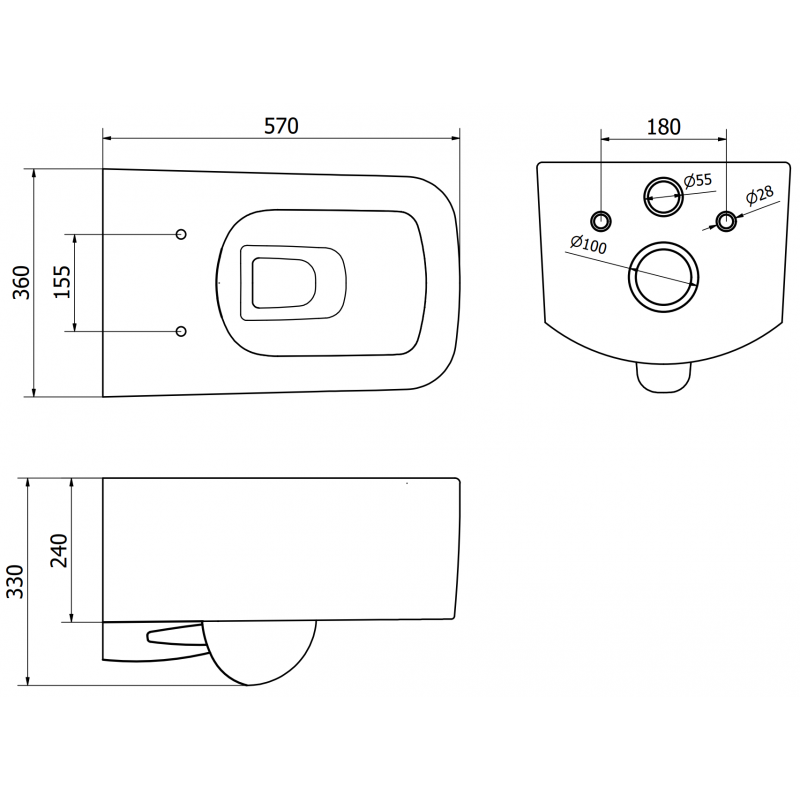 Mexen York Rimless WC csésze slim lassan záródó duroplast ülőkével, fényes fehér - 30114000