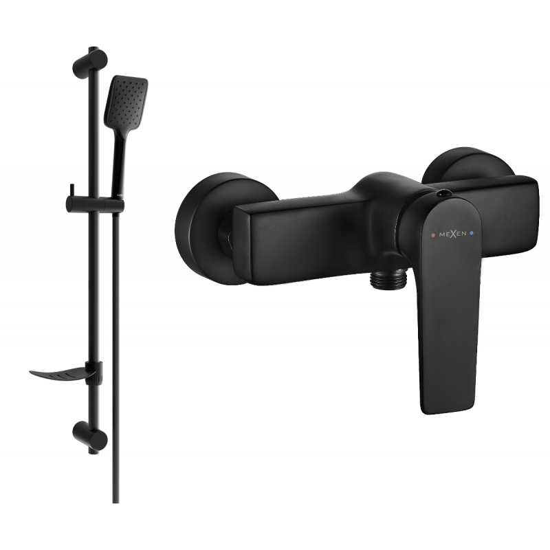 Mexen Lynx DF62 zuhanycsaptelep zuhanyszettel, fekete - 74594DF62-70