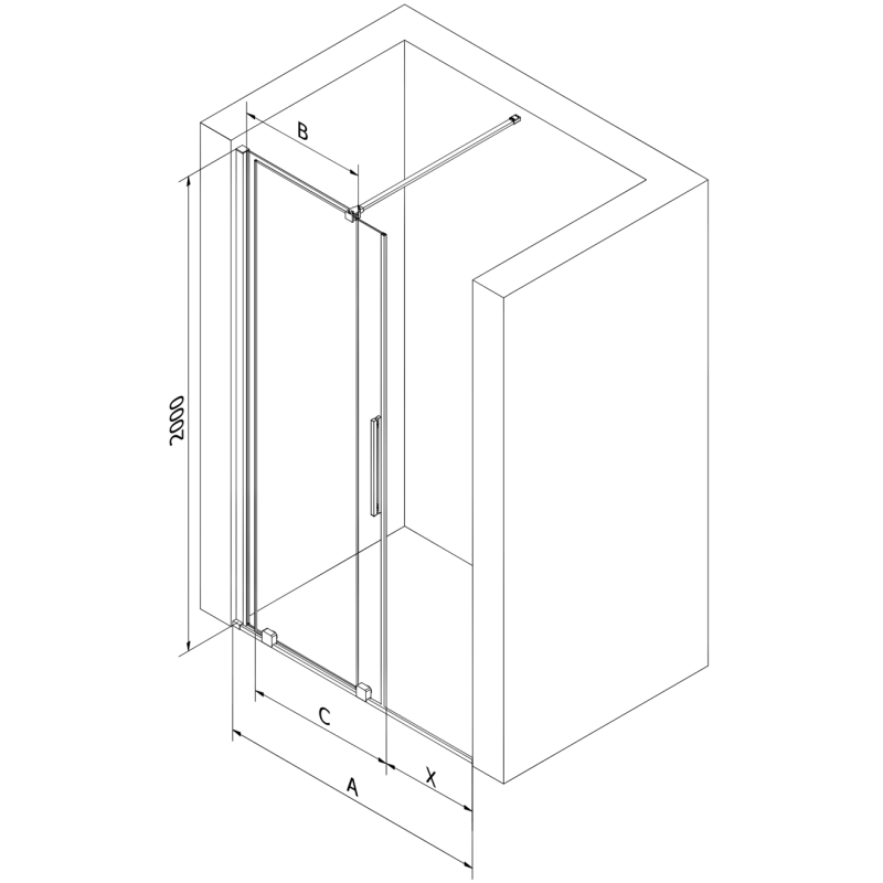 Mexen Velar uși de duș glisante 150 cm, transparente, metal gri - 871-150-000-01-95