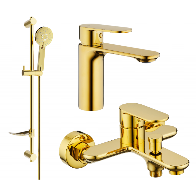 Mexen Milo DF40 fürdőkád szett, arany - 71303DF40-50