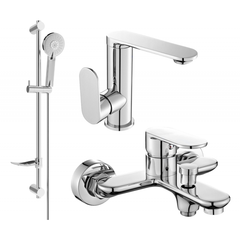 Mexen Milo Set de baie DF40, crom - 713053DF40-00