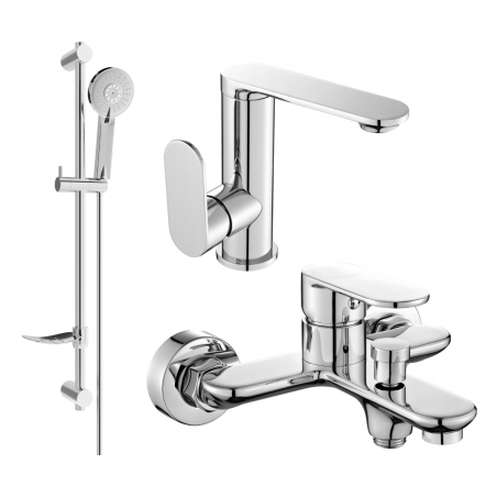 Mexen Milo Set de baie DF40, crom - 713053DF40-00