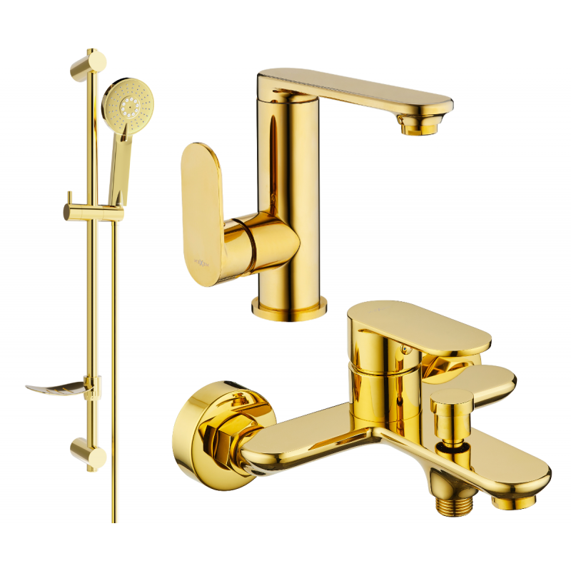 Mexen Milo DF40 kád készlet, Arany - 713053DF40-50