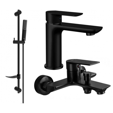 Mexen Alfa Set de baie DF72, negru - 745703DF72-70