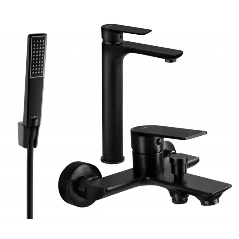 Mexen Alfa R72 set de baie, negru - 745713R72-70