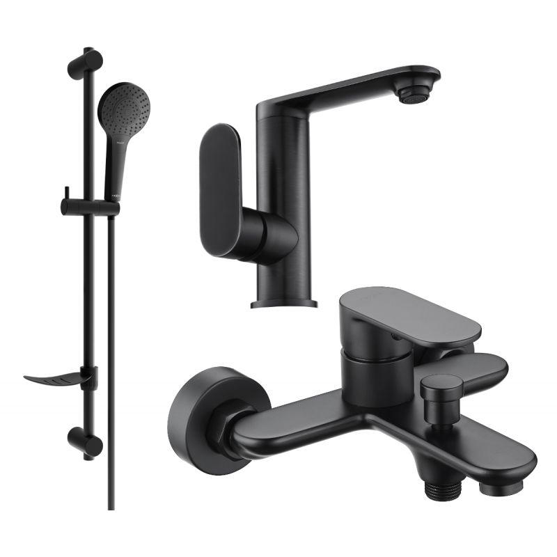 Mexen Milo Set de baie DF05, negru - 713053DF05-70