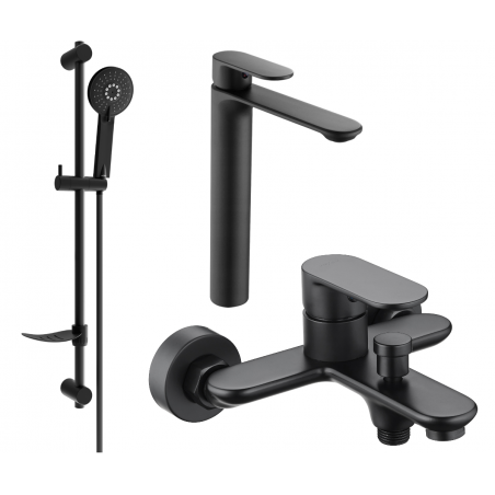 Mexen Milo DF40 set de baie, negru - 71313DF40-70