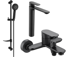 Mexen Milo Set de baie DF40, negru - 71313DF40-70