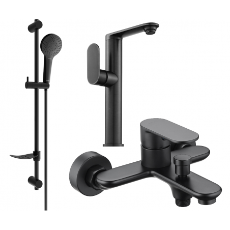 Mexen Milo DF05 set de baie, negru - 713153DF05-70