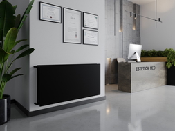 Mexen CHF20 Higiéniai Lapos radiátor 900 x 1400 mm, oldalsó csatlakozás, 1957 W, fekete - W420HF-090-140-70