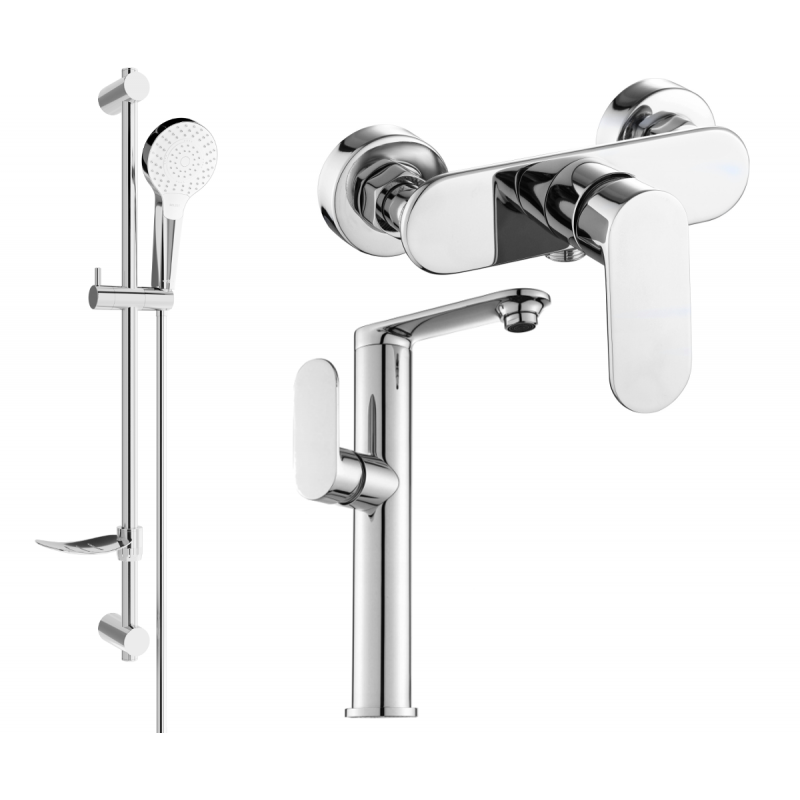 Mexen Milo DF05 zuhanyszett, króm - 713154DF05-00